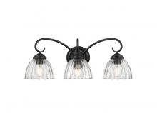  6952-BA3 BLK-CLR - Audra 3-Light Vanity Light in Matte Black with Clear Glass